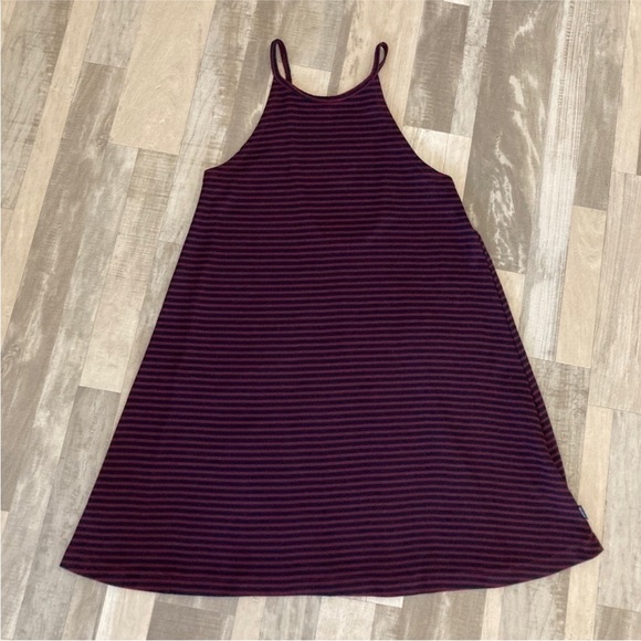 RVCA Stripe Scoop Back Day Dress Red and Black - Picture 5 of 11